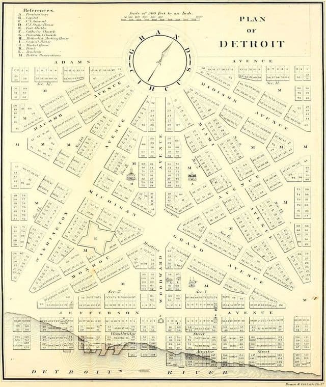Detroit historische kaart
